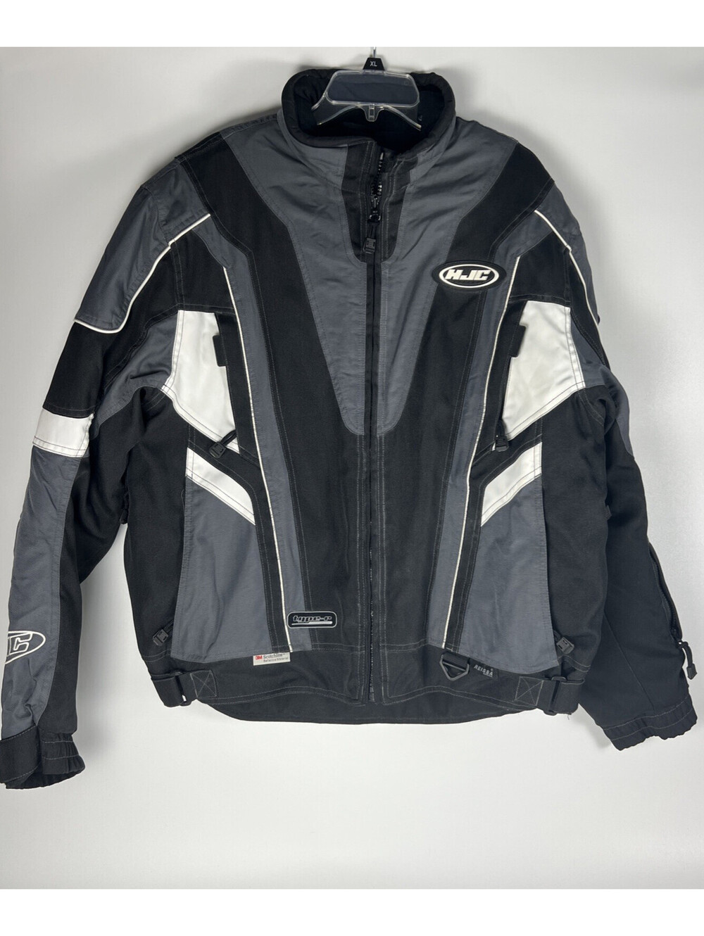 HJC  Motorcycle Jacket Gray Black Padded Elbows-Men's 2XL